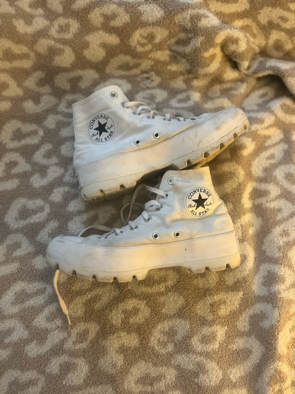 Converse White High-Top Lug Sole Canvas Sneaker - Picture 3 of 3